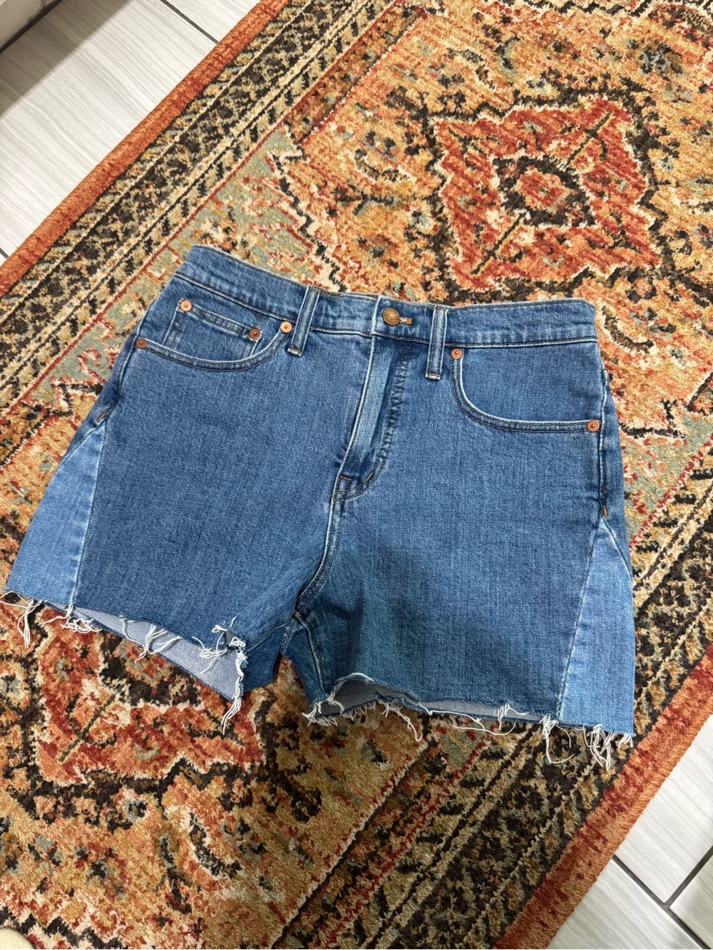 Madewell two tone Denim Cutoff Shorts